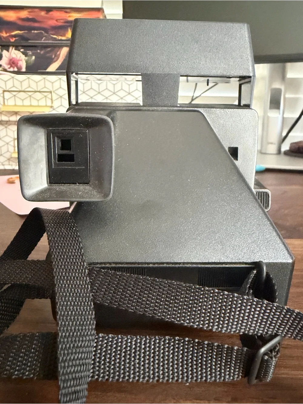 Polaroid Sun 600 LMS Instant Camera – Silver, Black & Red Accent